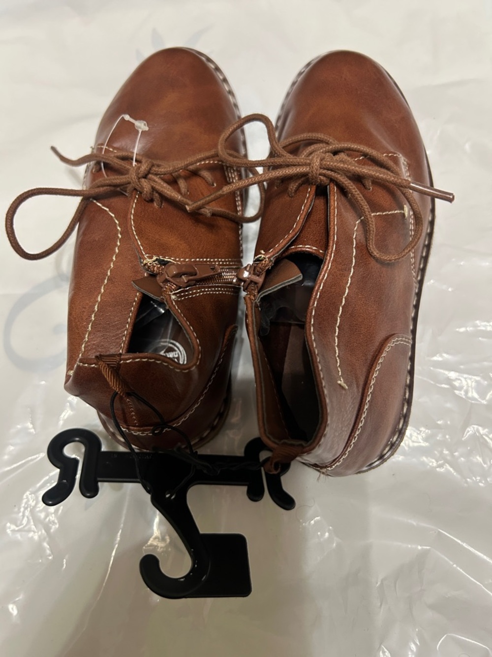 Boys Brown Lace-Up Casual Leather Ankle Boot Style Shoes #S330_1GA
